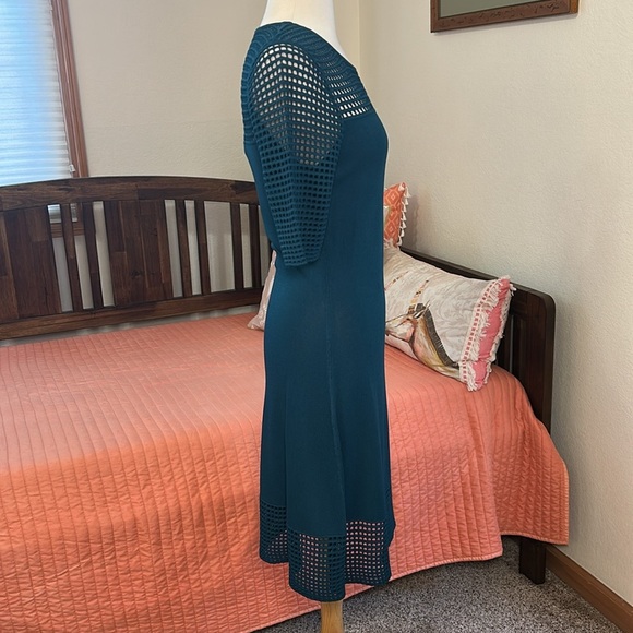 Nanette Lenore Open Ladder Cut Out Knit Ocean Teal Dress size Small - Picture 4 of 12